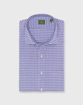 Spread Collar Sport Shirt In Sky Berry Check Poplin