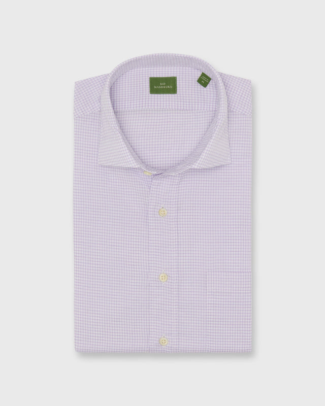 Spread Collar Sport Shirt In Graph Check Cotolino