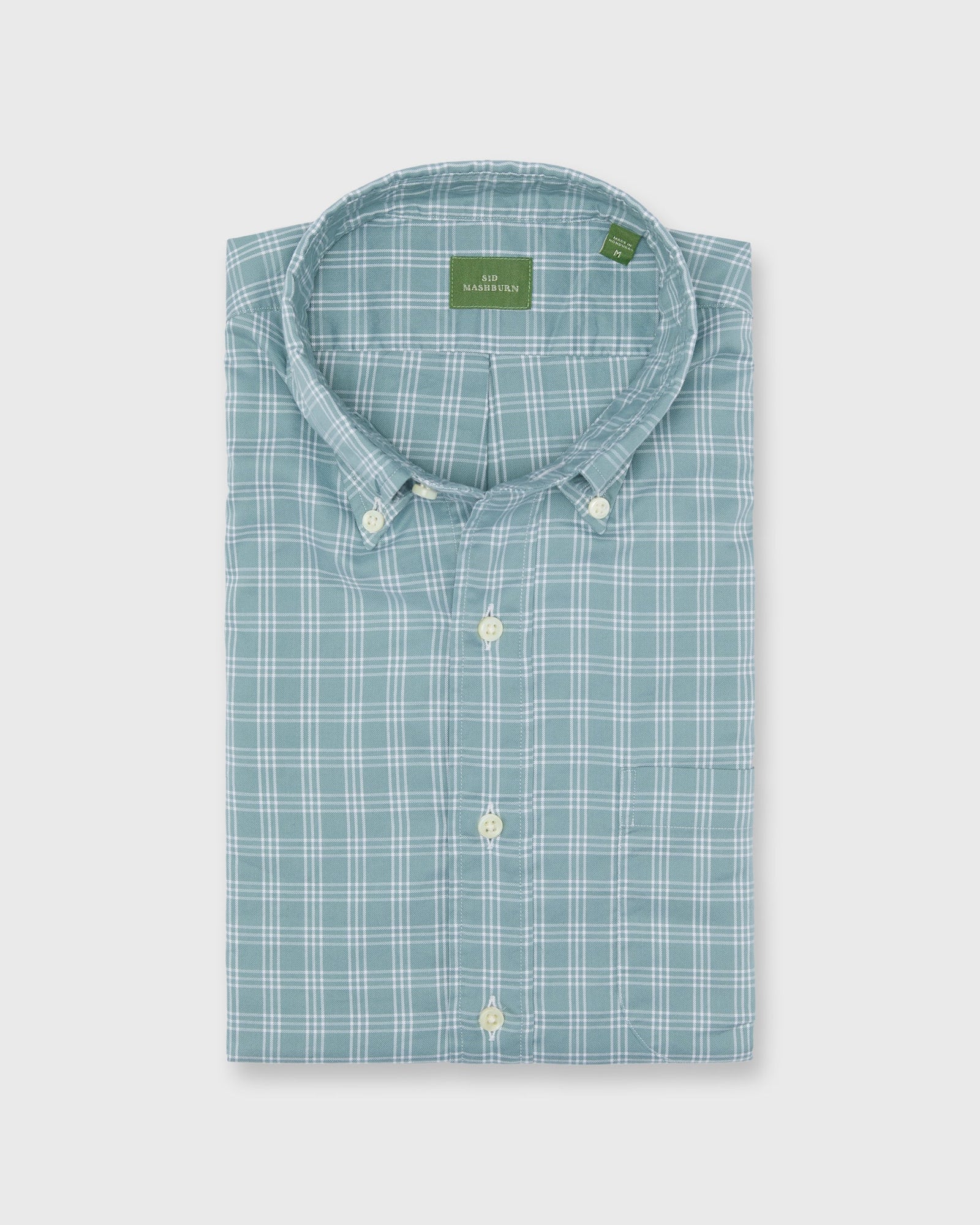 Button Down Sport Shirt In Lovat Bone Check Oxford