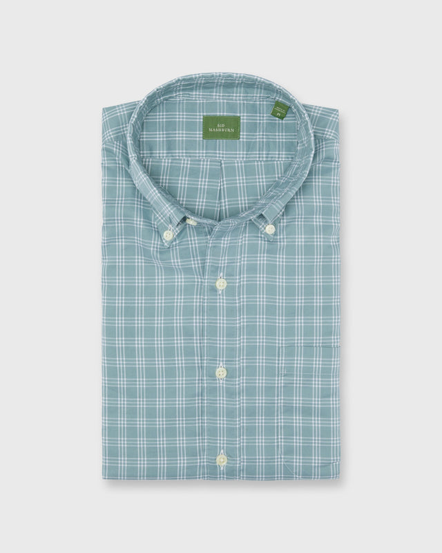 Button-Down Sport Shirt in Lovat/Bone Check Oxford