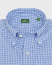 Button Down Sport Shirt In Sky Gingham Poplin