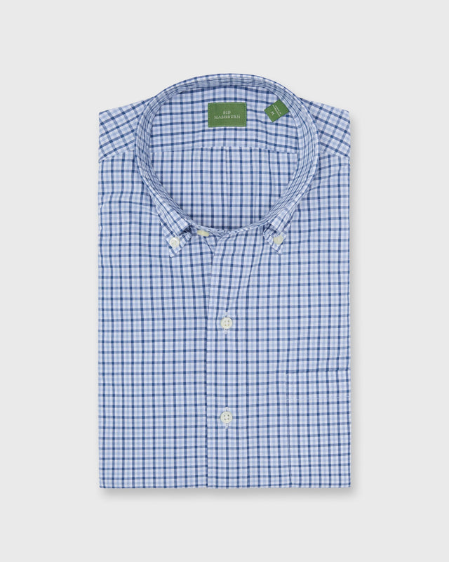 Button Down Sport Shirt In Sky Check Poplin
