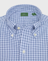 Button Down Sport Shirt In Sky Check Poplin