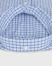 Button Down Sport Shirt In Sky Check Poplin