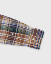 Otto Handmade Sport Shirt In Blue Lavender Plaid Linen