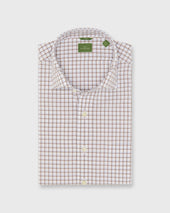 Slim Fit Spread Collar Sport Shirt In Sky Pink Windowpane Poplin