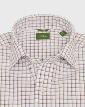 Slim Fit Spread Collar Sport Shirt In Sky Pink Windowpane Poplin