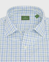 Otto Handmade Sport Shirt In Green Gingham Poplin