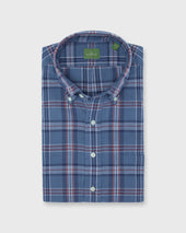 Short Sleeved Button Down Popover Sport Shirt In Orange White Madras