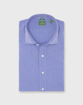 Slim Fit Spread Collar Sport Shirt In Blue Shadow Stripe Poplin
