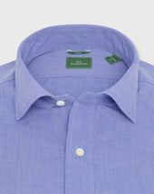 Slim Fit Spread Collar Sport Shirt In Blue Shadow Stripe Poplin