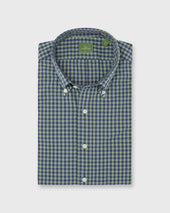 Button-Down Sport Shirt in Lovat/Heather Blue Gingham