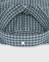 Button Down Sport Shirt In Lovat Heather Blue Gingham