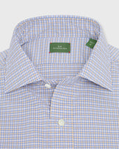 Otto Handmade Sport Shirt In Peach White Check Poplin