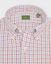 Button Down Sport Shirt In Berry Tattersall Poplin