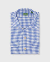 Luke Work Shirt in Peri/Bone Gingham Linen