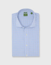 Slim-Fit Spread Collar Sport Shirt in Heather Sky/Green/Blue Multi Tattersall Poplin
