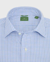 Slim Fit Spread Collar Sport Shirt In Heather Green Multi Tattersall Poplin
