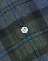 Otto Handmade Sport Shirt In Olive Lovat Plaid Linen