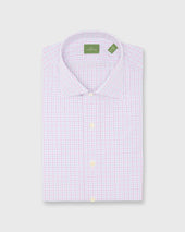 Spread Collar Dress Shirt In Pink Sky Check Poplin