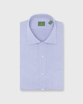 Spread Collar Dress Shirt in Blue Micro Cellulare