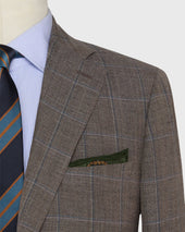Virgil No 3 Suit In Mocha Blue Bone Windowpane Plainweave