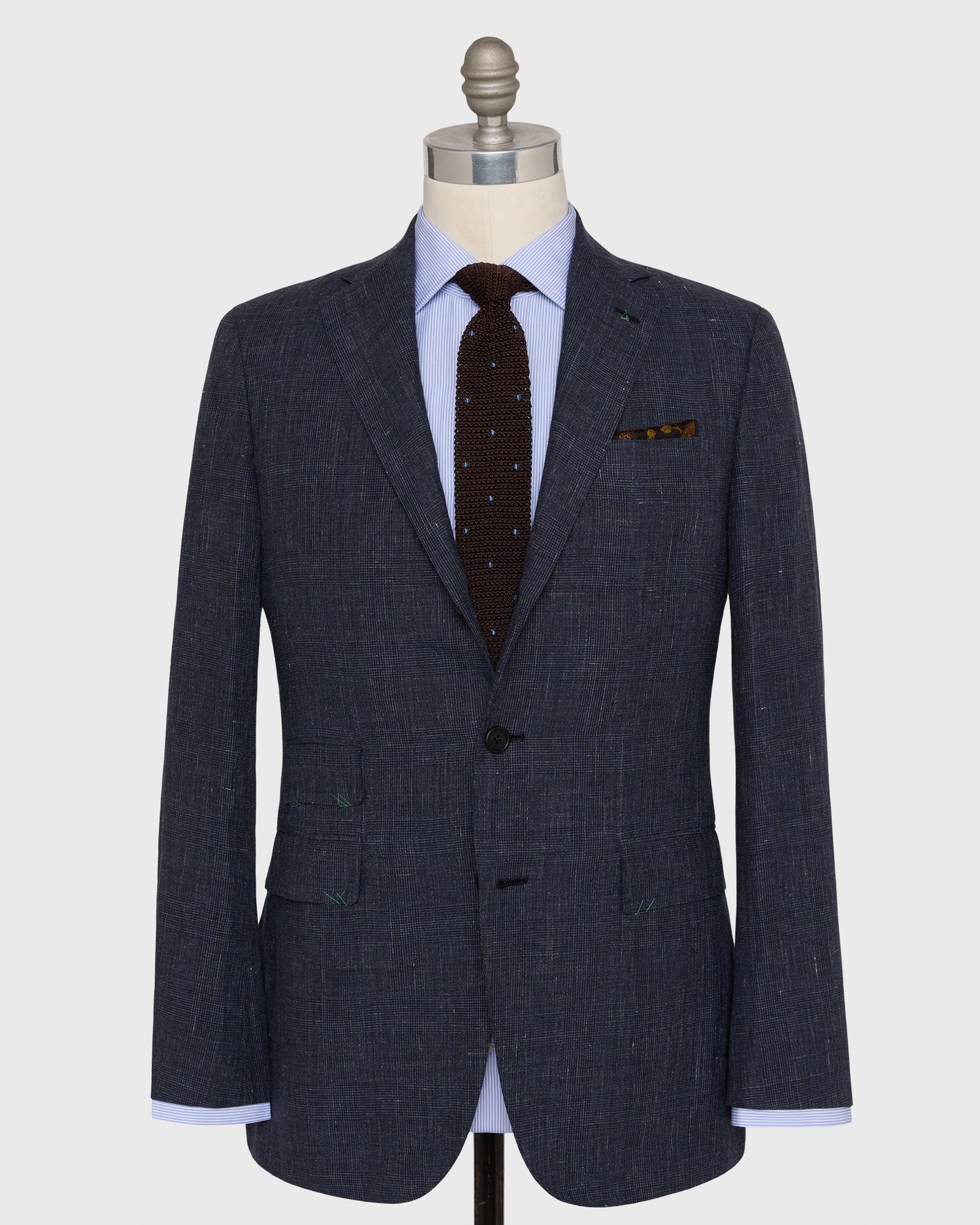 Virgil No. 4 Suit in Char Navy Glen Plaid Tropical Wool