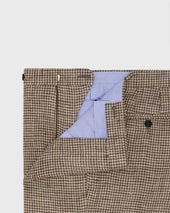 Side Tab Dress Trouser In Oat Houndstooth Hopsack