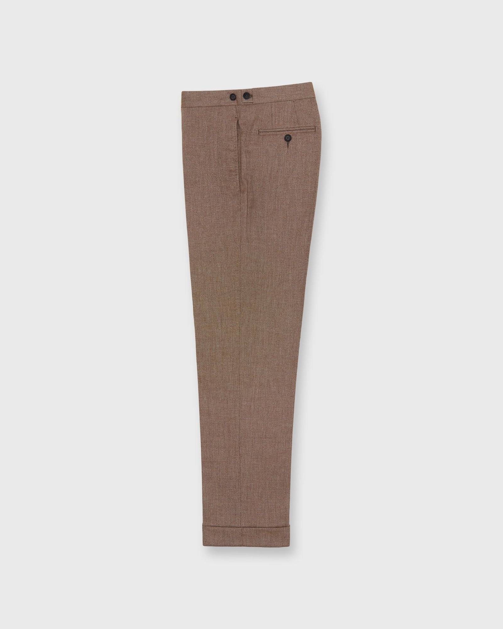 Side-Tab Dress Trouser in Mocha/Bone Hopsack