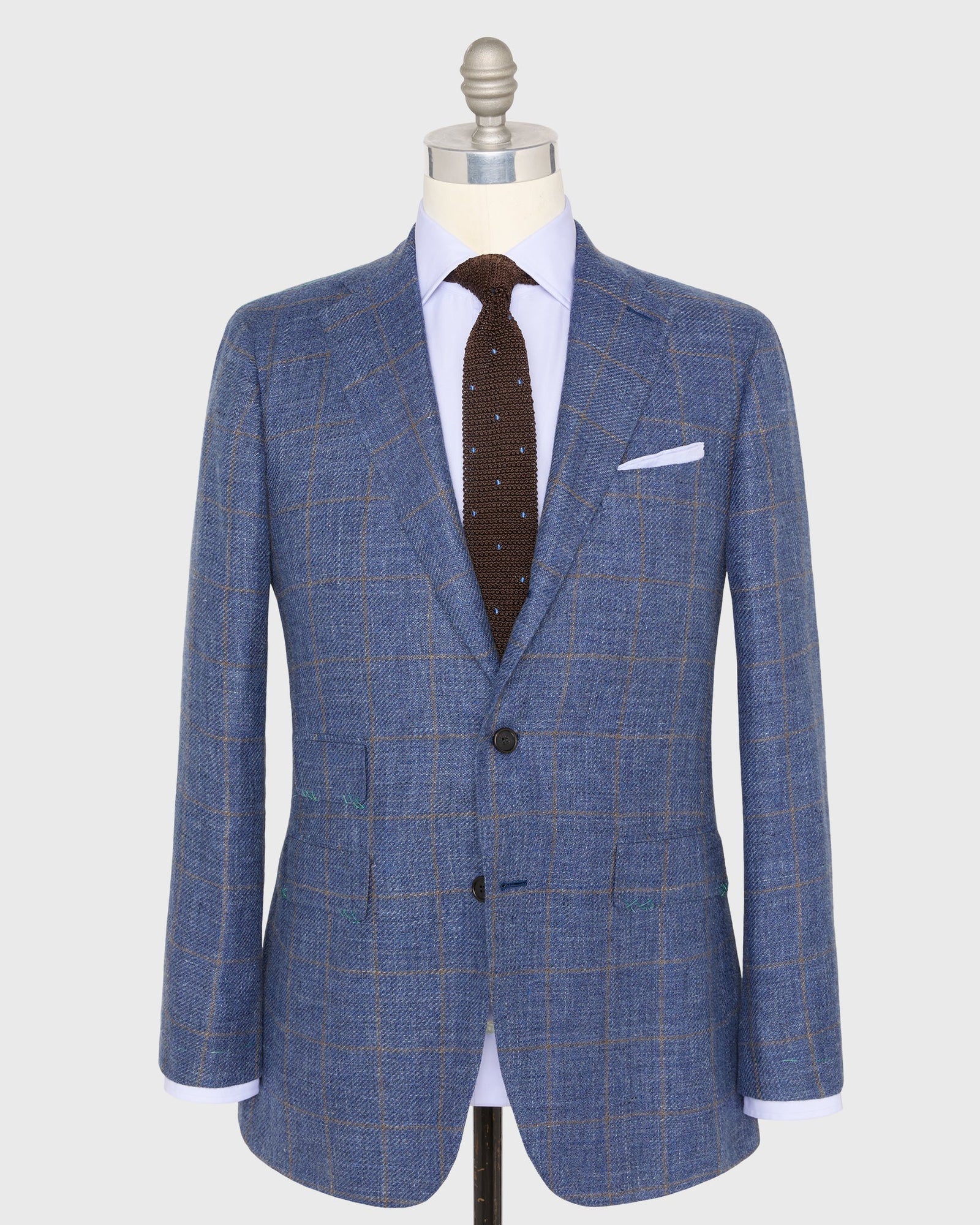 Virgil No 3 Jacket In Brown Windowpane Hopsack