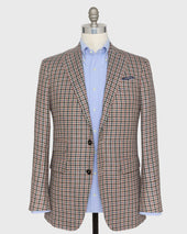 Virgil No 2 Jacket In Oat Blue Pink Check Hopsack