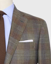 Virgil No 4 Jacket In Blue Brown Plaid Twill