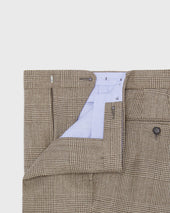 Side Tab Dress Trouser In Flax Glen Plaid Hopsack