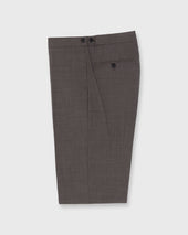 Side Tab Dress Trouser In Mocha Tropical Wool