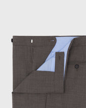 Side Tab Dress Trouser In Mocha Tropical Wool