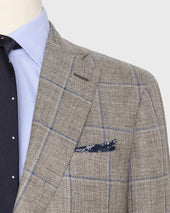 Virgil No 3 Jacket In Flax Bone Windowpane Hopsack