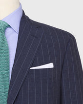 Virgil No 3 Suit In Airforce Chalk Stripe Plainweave