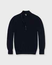 Fine Gauge Half Zip Sweater In Lovat Escorial Wool