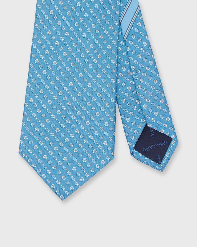 Silk Print Tie in Blue Sport