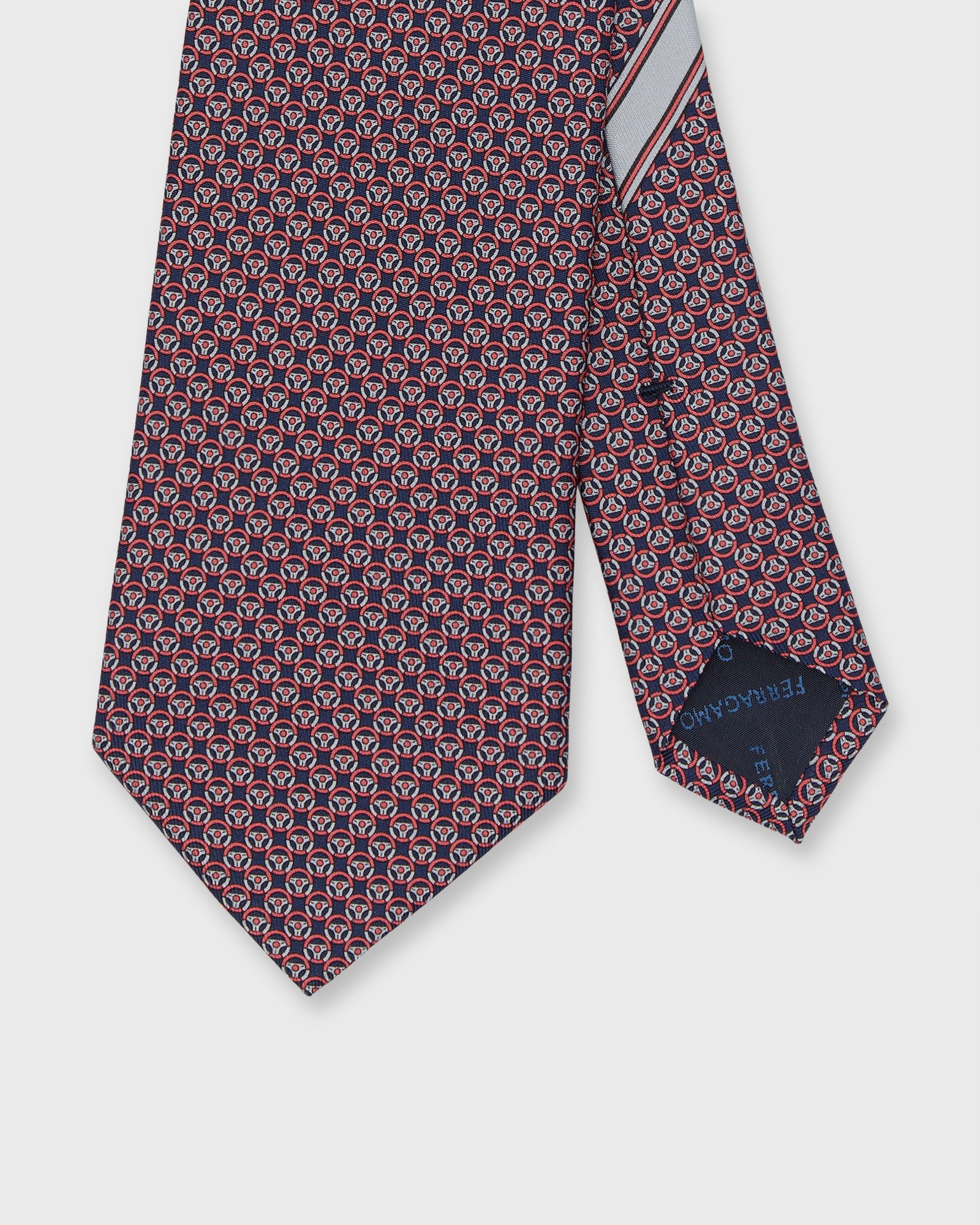 Silk Print Tie In Red Wheel