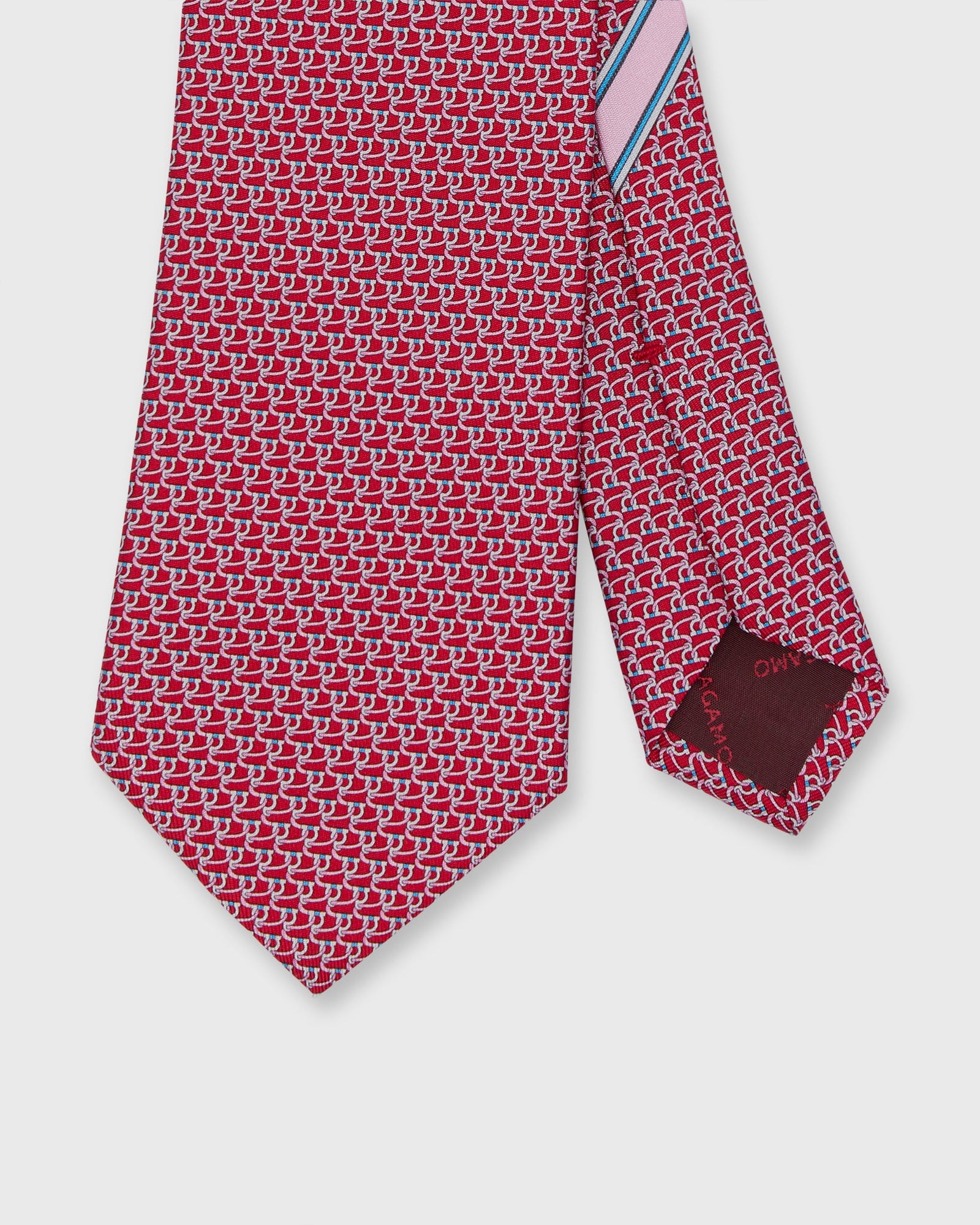 Silk Print Tie In Gancini Foulard