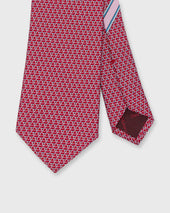 Silk Print Tie In Gancini Foulard