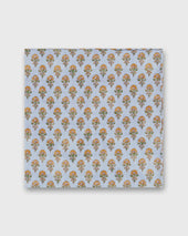 Cotton Print Pocket Square In Tangerine Floral Printed Poplin