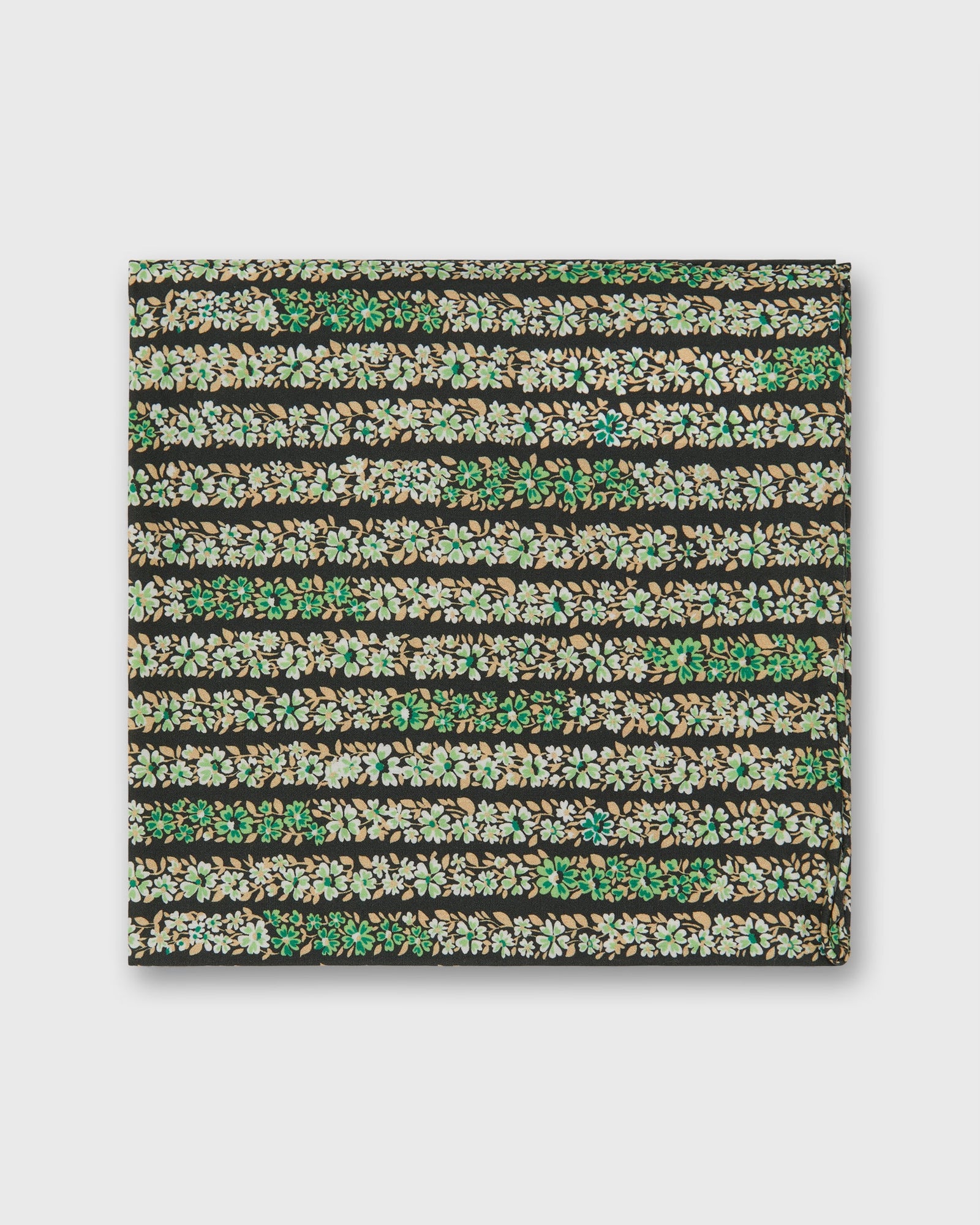 Cotton Print Pocket Square In Sun Multi Bouquet Printed Poplin