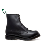 Black Greasy 8 Eye Derby Boot & Zip Guard