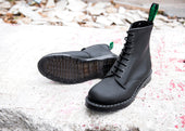 Black Greasy 8 Eye Derby Boot