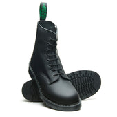 Black Greasy 8 Eye Zip Derby Boot