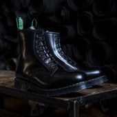 Black Hi-Shine 8 Eye Derby Boot