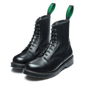 Black Hi-Shine Grain 8 Eye Derby Boot