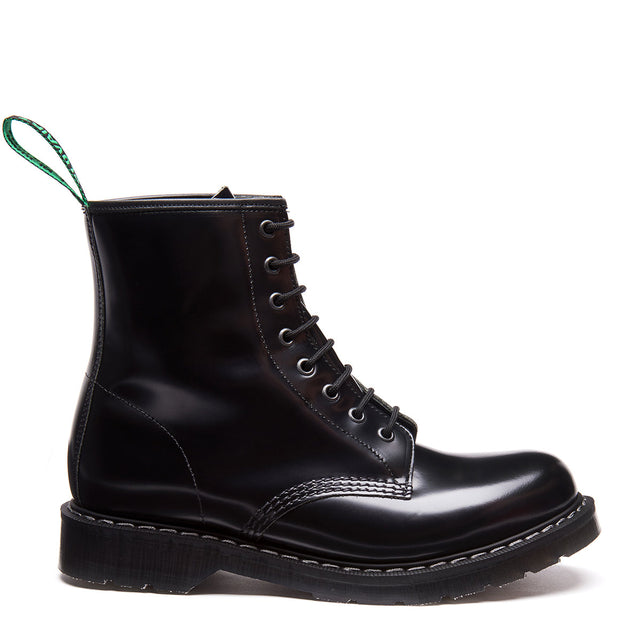 Black Hi-Shine 8 Eye Derby Boot